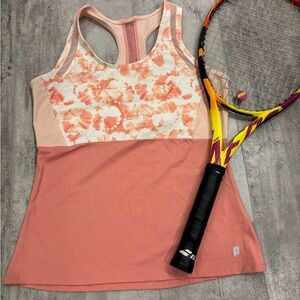 Prince Pink & Coral Floral Women's Tennis Tank - M